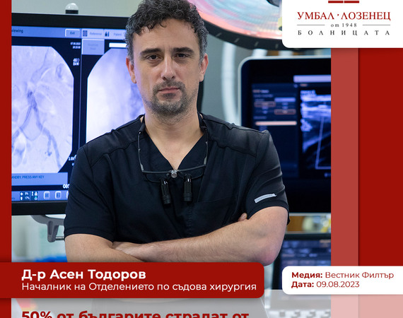Д-р Асен Тодоров: 50% от българите страдат от разширени вени